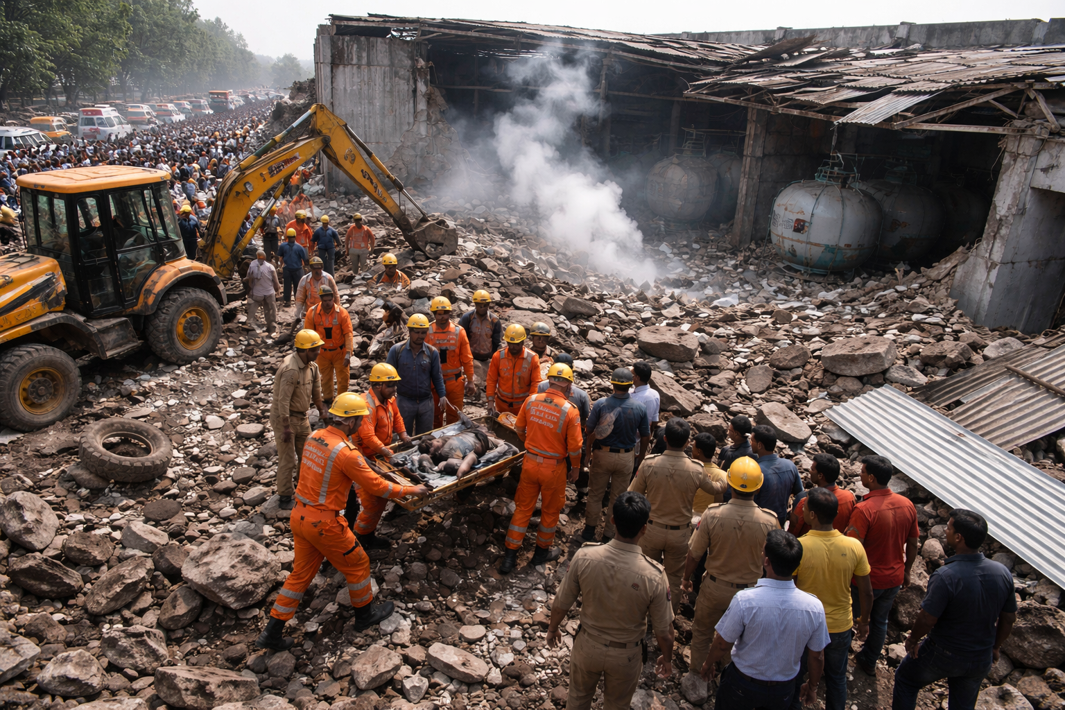 प्रयागराज में बड़ा हादसा: सपा नेता के कोल्ड स्टोरेज में अमोनिया टैंक फटा, छत गिरने से 15 मजदूर दबे; रेस्क्यू ऑपरेशन जारी