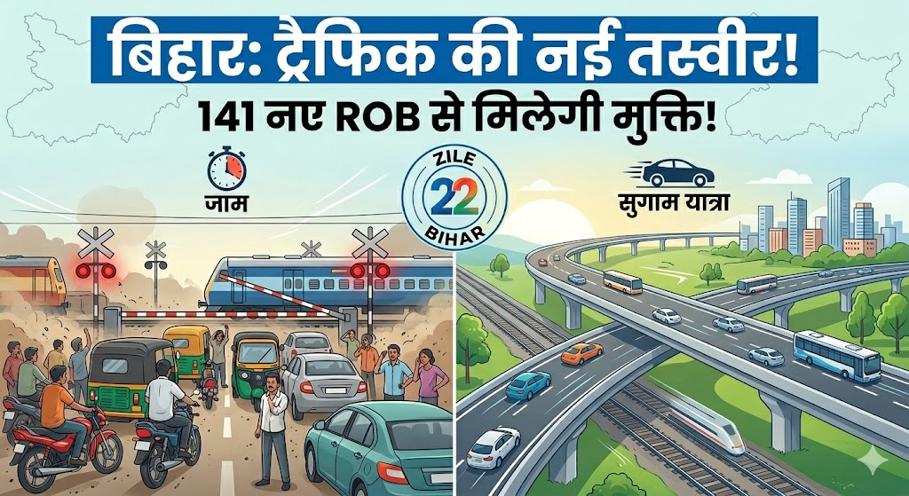 बिहार में रेलवे फाटक का जाम होगा इतिहास! 22 जिलों में बनेंगे 141 नए ओवरब्रिज, रेल मंत्री को भेजा गया प्रस्ताव।