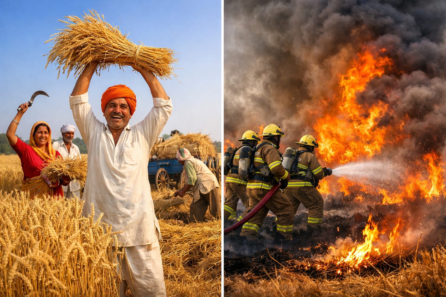 गेहूं की कटनी का अंतिम दौर और अग्निकांड की चुनौती